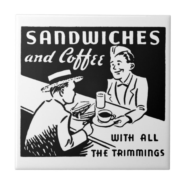 Vintage Coffee Shop Kitchen Tile (Front)