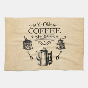 Vintage Coffee Shop Kitchen Towel