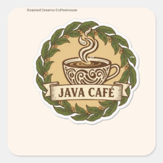 Vintage Coffee Shop Logo Sticker - Custom Business