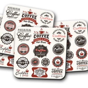 Vintage Coffee Signs   Retro Coffee Cork Coasters
