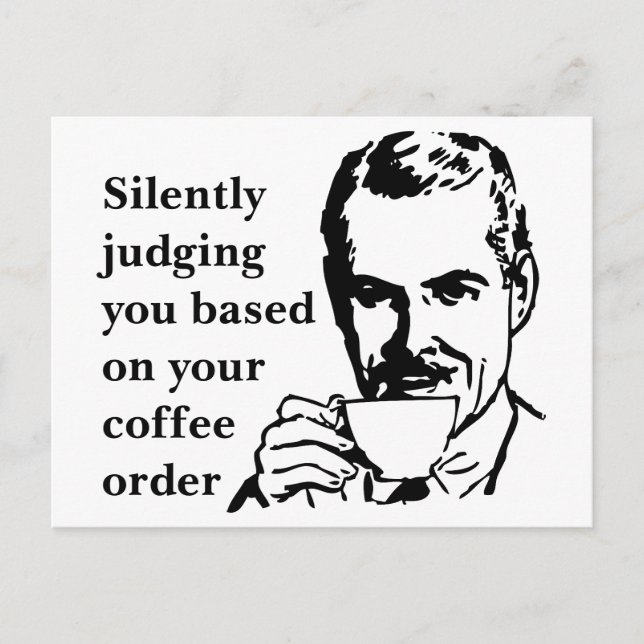 Vintage Coffee Snob Man Silently Judging Postcard (Front)