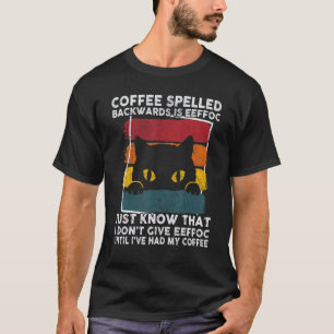 Vintage Coffee Spelled Backwards Is Eeffoc Cats Co T-Shirt