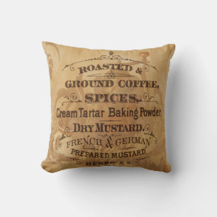 Vintage Coffee Throw Pillow