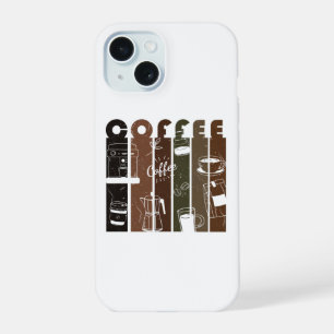 Vintage Coffee Typography Illustration Hand Drawn iPhone 15 Case