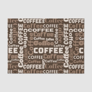 Vintage Coffee Typography Pattern (1) Tissue Paper
