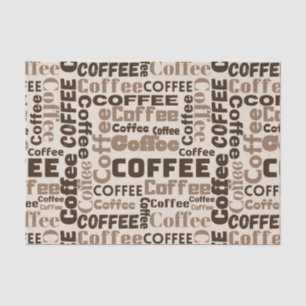 Vintage Coffee Typography Pattern (2) Tissue Paper