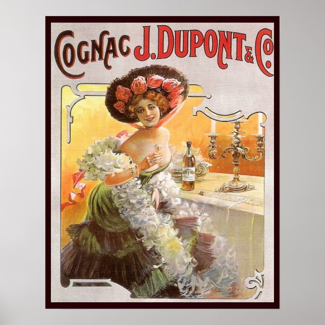 Vintage Cognac Advertisement Poster (Front)