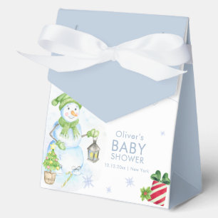 Vintage Cold Outside Floral Snowman Baby Shower Favor Box