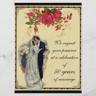 Vintage Collage Anniversary Invitation