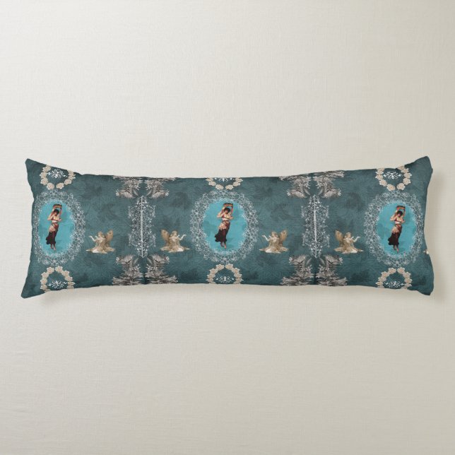 Vintage collage body pillow (Front)
