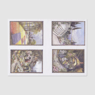 Vintage Collage Decoupage Garden Prints Tissue Paper