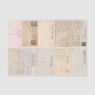 Vintage Collage Decoupage Postcard Backs Tissue Paper