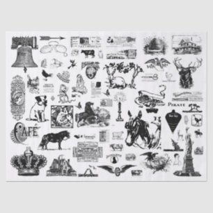 Vintage Collage Decoupage Tissue Paper