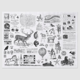 Vintage Collage Decoupage Tissue Paper