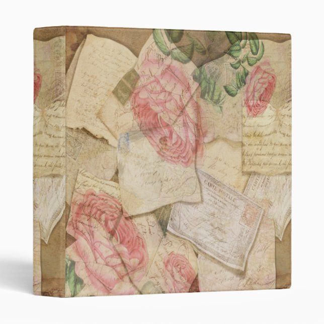 Vintage Collage, French Letters and Post Cards Binder (Front/Spine)