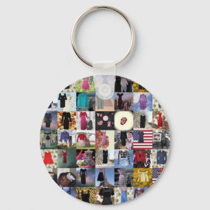 vintage collage keychain