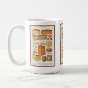 Vintage Collage of Household Cheeses, Beeton, 1923 Coffee Mug