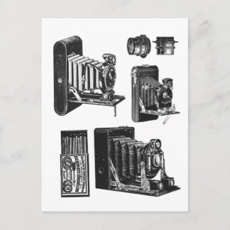 Vintage Collage Sheet Old Cameras Camera Lens Postcard