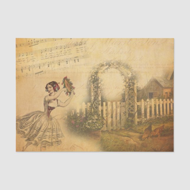 Vintage Collage Tissue Paper (Front)