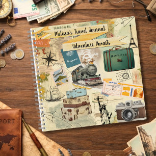 Vintage Collage Travel Personalized Journal