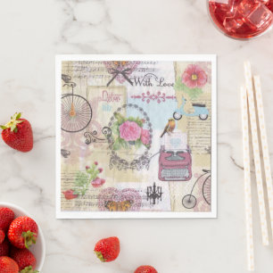 Vintage Collection of Many Different Items Paper Napkin