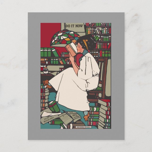 Vintage College Girl Postcard (Front)