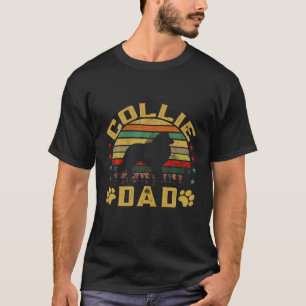 Vintage Collie Dad Dog Lover Funny T-Shirt