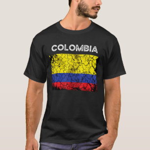 Vintage Colombia Flag Colombian Men Women T-Shirt