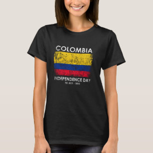 Vintage Colombia Independence Day Colombian flag P T-Shirt