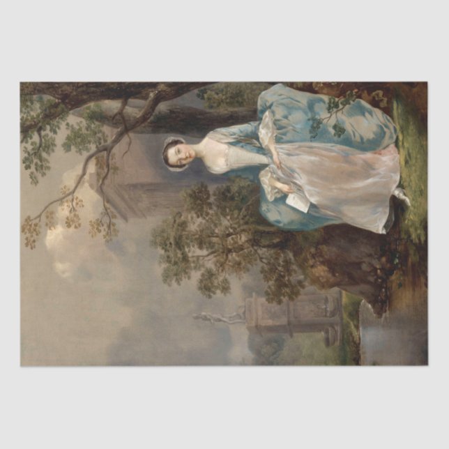 Vintage Colonial 19th Century Antique Decoupage Tissue Paper (Front)