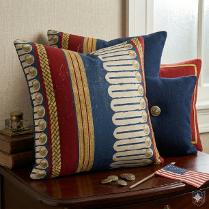 Vintage Colonial Brass and Braid ID1309 Throw Pillow