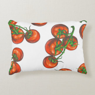 Vintage color seamless pattern with fresh vegetabl accent pillow