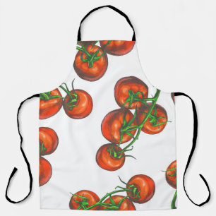 Vintage color seamless pattern with fresh vegetabl apron