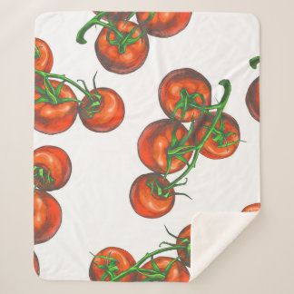 Vintage color seamless pattern with fresh vegetabl sherpa blanket