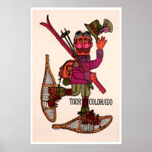 Vintage Colorado Art Ski Poster Sports Print