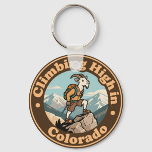 Vintage Colorado Climbing High Mountain Goat Keychain
