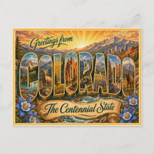 Vintage Colorado Greeting From Postcard