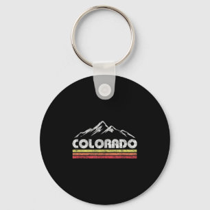 Vintage Colorado Retro Mountain Bike Skiing Keychain