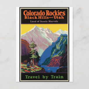 Vintage - Colorado Rockies travel poster Postcard