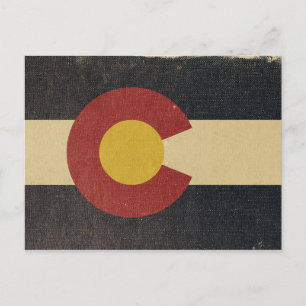 Vintage Colorado State Flag Postcard