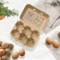 Vintage coloré Folk Oeuf de poulet Étiquette carto