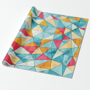 vintage colored triangles seamless pattern with gr wrapping paper