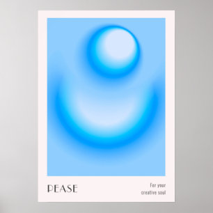 Vintage Colorful Aura Effect Gradient Poster