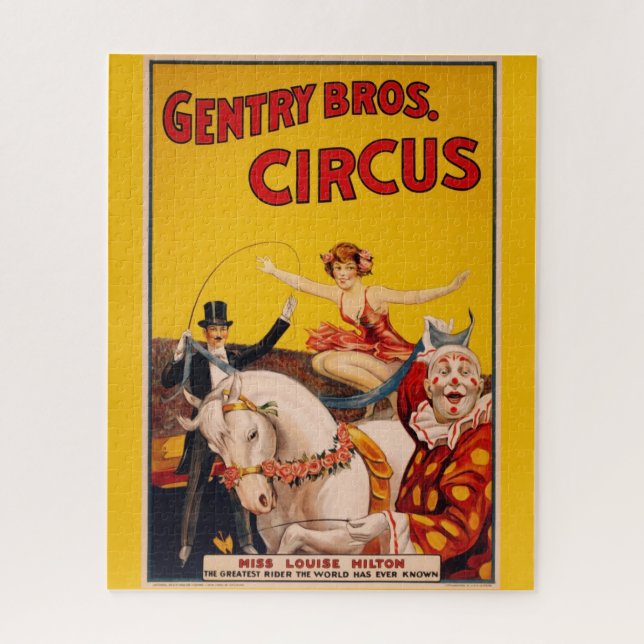 Vintage Colorful Circus Performer Poster Jigsaw Puzzle (Vertical)