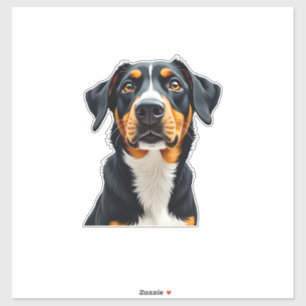 Vintage Colorful Dog Portrait Illustration Retro P