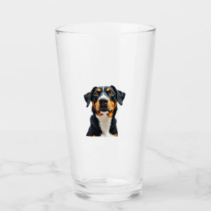 Vintage Colorful Dog Portrait Illustration Retro P Glass