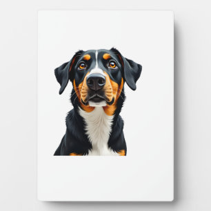 Vintage Colorful Dog Portrait Illustration Retro P Plaque