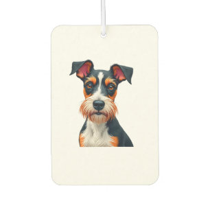 Vintage Colorful Dog Portrait Illustration Retro T Air Freshener