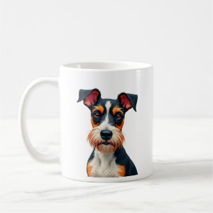 Vintage Colorful Dog Portrait Illustration Retro T Coffee Mug