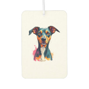 Vintage Colorful Dog Portrait Pop Art Illustration Air Freshener